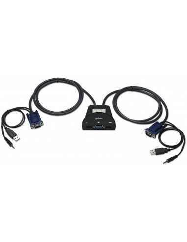 Mini KVM Switch 2 Porte USB con Audio