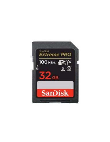 SANDISK EXTREME PRO MEMORY CARD SDHC 32GB UHS-I CLASSE 10 U3 V30 NERO