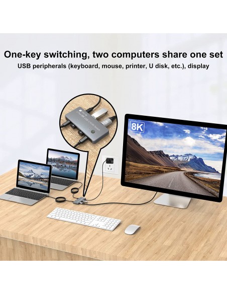 Switch KVM USB-C™ 8K DisplayPort 1.4 2xUSB-C™ 3xUSB 2.0