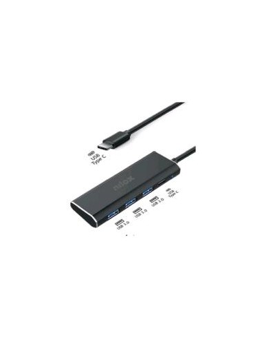 NILOX NXHUBUSBC03 HUB 4 PORTE USB-C 3 x USB-A 3.0 1 x USB-C NERO